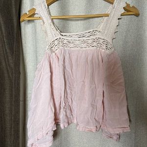 Baby pink loose crop top in size small